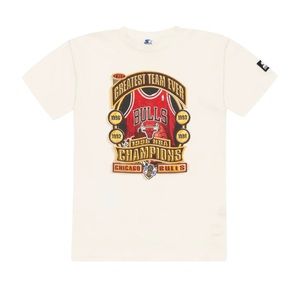 Vintage Chicago Bulls "Greatest Team Ever" Starter NBA Tee White
